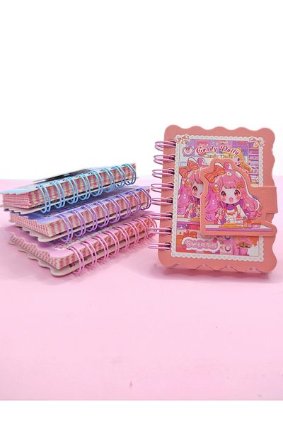 Limmy Cute Girl Mini Pocket Size Notebook 7x8 cm Nud (pudra)