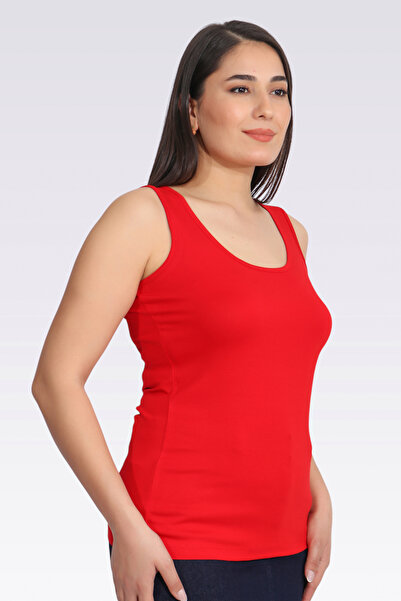 TOLGA SARAÇOĞLU 10977 KIRMIZI KALIN ASKILI ÖRME ATLET