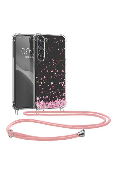 KWmobile Bara de protectie pentru Samsung Galaxy S23 Plus, silicon, transparent/roz, 60326.02