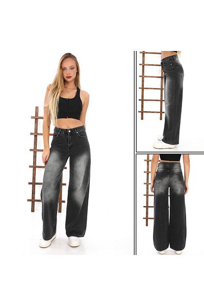 DENİKK Trend Unisex BAGGY Loose Cut JEAN DENIM Παντελόνι Palazzo