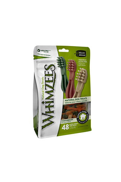 Whimzees فرشاة أسنان ستار إكس سمول ميكس بني/أخضر/برتقالي - 48 قطعة