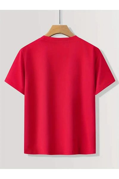 vinraus Girl\Boy Red Love Top Printed Combed Cotton T-Shirt