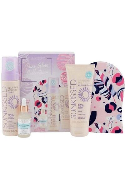 Sunkissed Σετ Autobronzare, Sunkissed, Σετ Δώρου για Μαύρισμα Pure Glow Collection, με Spuma Autobronzanta Dark