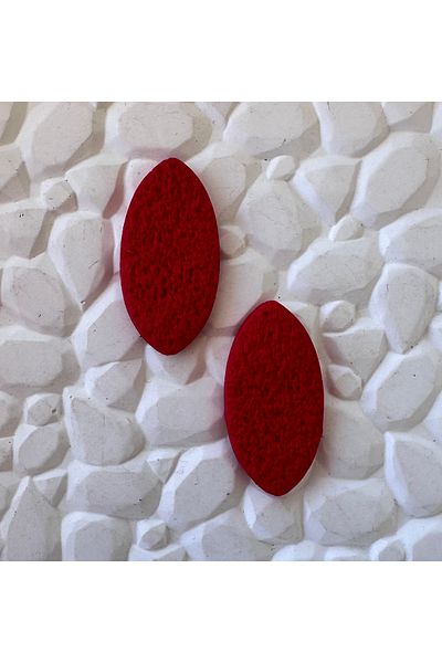 ACCESSORY Red Oval Earrings