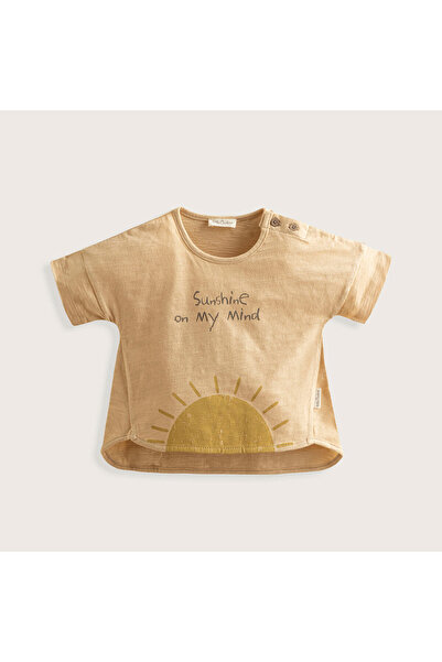 Chakra Sun Printed Golden Hour T-Shirt - Cream