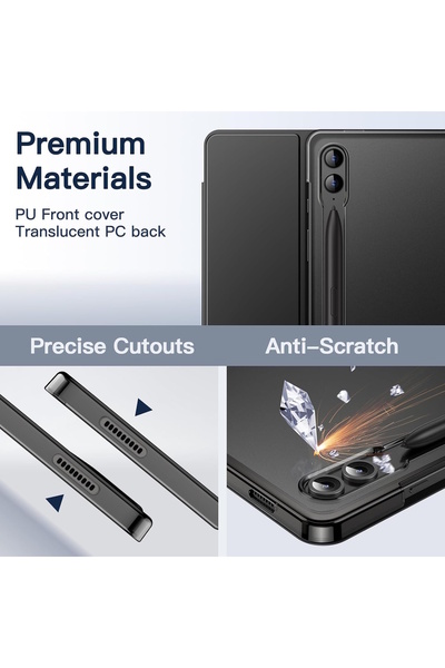 m.tk moveteck Galaxy S10 Ultra/ S9 Ultra /S8 Ultra 14.6-Inch Case Smart Transparent Back Cover with Stand Compatible