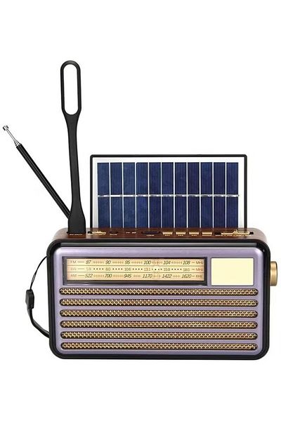 Denx راديو قابل لإعادة الشحن، ترانزستور AM FM بأفضل صوت، يعمل بالطاقة الشمسية/البطارية DX2436