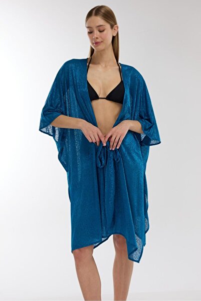 AYYILDIZ 5908 Petrol Blue Beach Dress