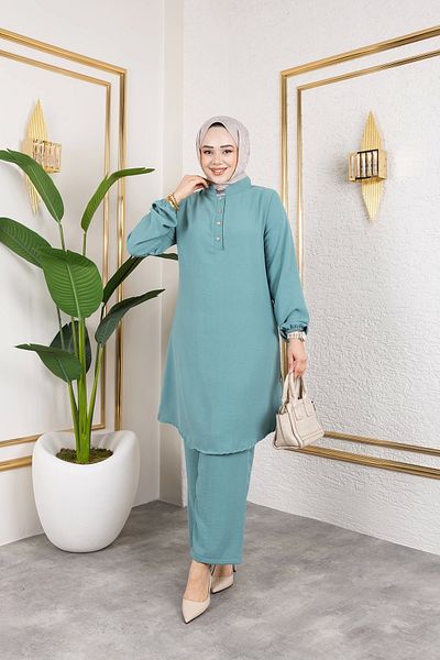 Nevayla Moda Aerobin Υφασμάτινο Σετ Διπλό - Water Green / T0109