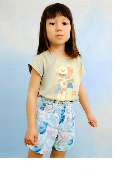MAYORAL Pantaloni scurți cu imprimeu floral pentru fete 4-8 ani verde