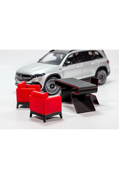 Flutura 1/18 Diorama Masa-Koltuk Takımı Seti, Ofis Dioraması, Diorama Seti