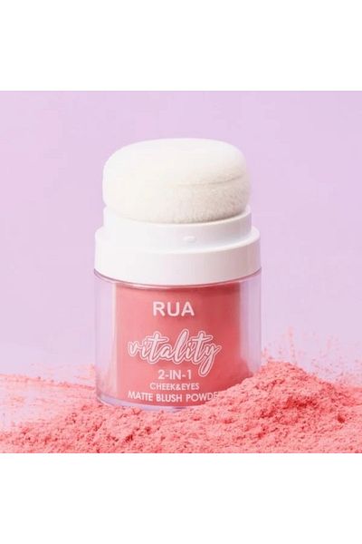 RUA Matte Blush, Vitality Blush, With Applicator Sponge, 01, 8 G