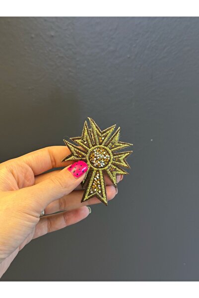 Gönülden Tasarım DESIGN DE PIATRA STICKABLE CU FIER DE STIRAT APPLICAT DE CUSUT 8X6 CM