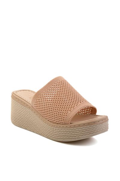 Bambi Nude Genuine Leather Women's Slippers K 04197046182