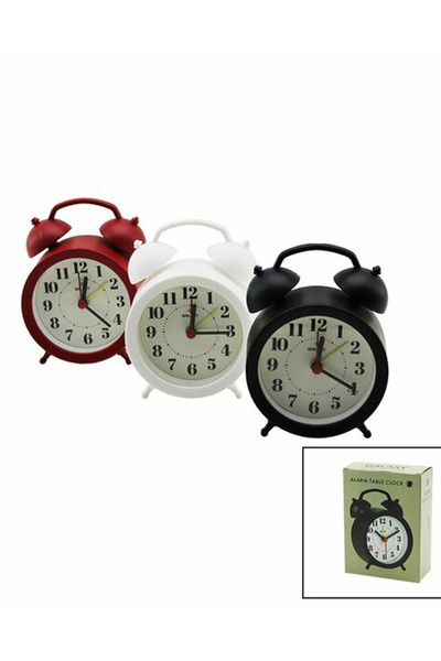 MOBEE MS-300 Klasik Kulaklı Masa Çalar Saat Sessiz Akar Saniye Pilli Plastik ...