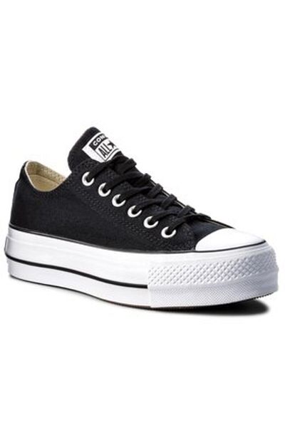 converse Adidași cu platformă pentru Converse Chuck Taylor All Star Lift Ox, Negru, Femei