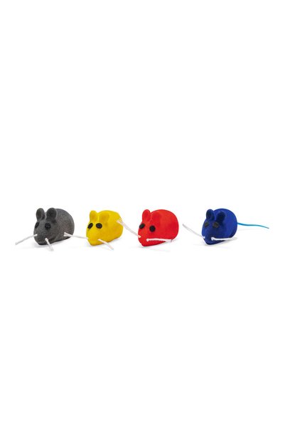Beeztees Cat Toy, Velur Mouse, Various Colors, 12.5X3X2.6Cm Bstmy