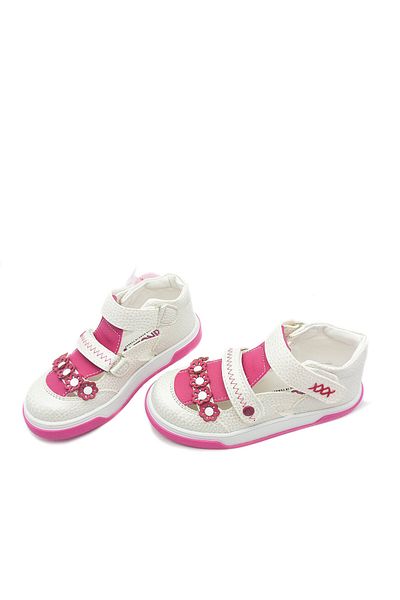 GDT Ayakkabı Şirin Young Red White Velcro Orthopedic Girl's Sandals