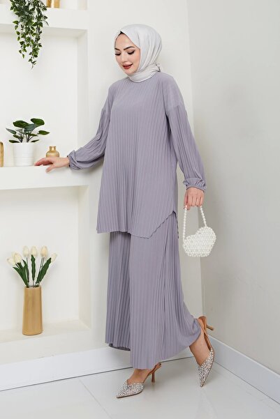 Moda MSK Gray Sandy Pleated Trousers Double Suit