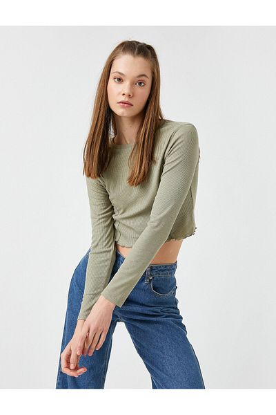 Koton Tričko Crop Top s dlouhým rukávem