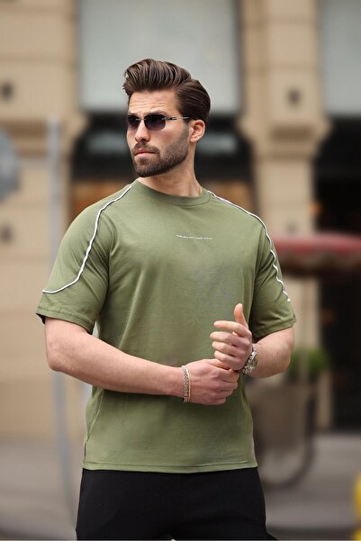 Madmext Μπλουζάκι Khaki Crew Neck Basic E7132