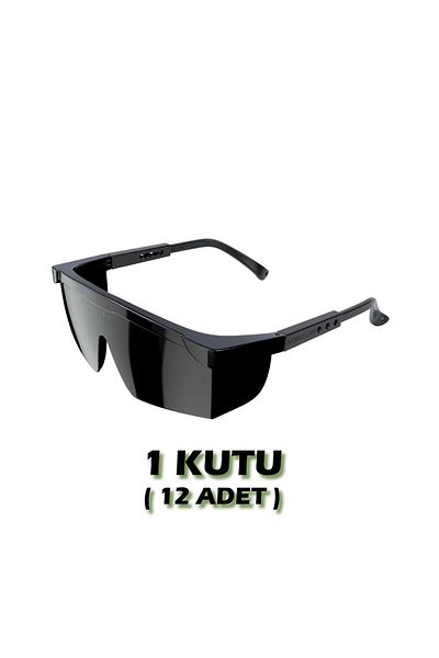 Baymax S-400 Standard Black Protective Welding Work Glasses (12 Pieces) - 1 Box