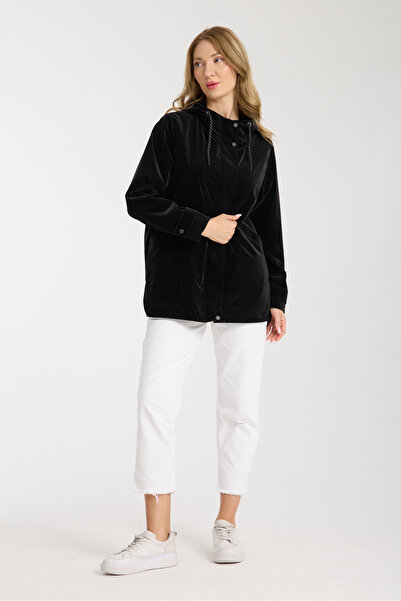 Wise Γυναικεία καμπαρντίνα με κουκούλα casual