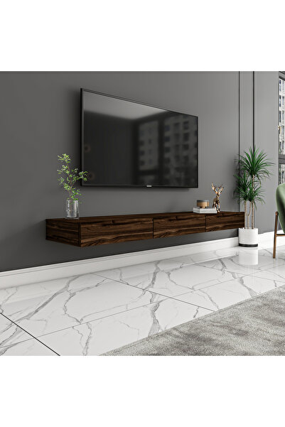İNARCH DİZAYN Avalon Duvara Monte TV Sehpası 140 cm, Modern Minimal Tasarım, Tv Ünitesi, Ev-Ofis Sandık Ceviz
