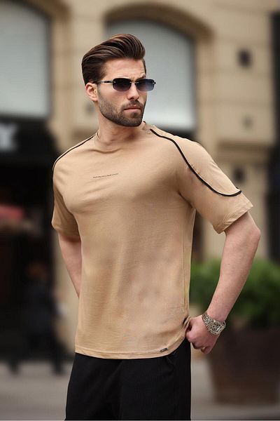 Madmext Crew Neck - Μπλουζάκι με χαρακτήρα ποδηλάτου Cappuccino E7132