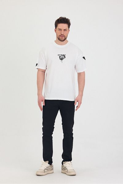 COOL TARZ Μπλουζάκι με λαιμόκοψη Oversize μπροστά και πίσω με στάμπα casual unisex