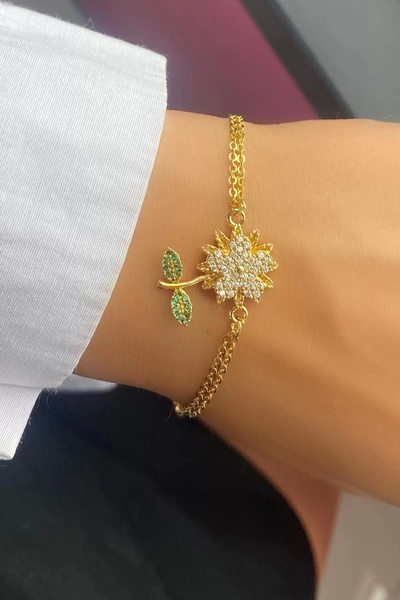 TakıDolabı سوار فولاذي على شكل ديزي ذهبي اللون