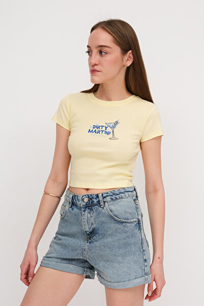 Addax Μπλουζάκι με στάμπα με κύλικα P1754