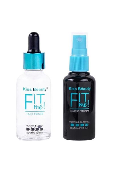 Kiss Beauty Set Machiaj, Primer a Spray Fixare, Kiss Beauty, Fit Me, Pentru Ten Normal, Mixt, Gras