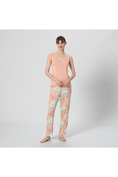 Chakra Alpine Pajama Bottom Salmon