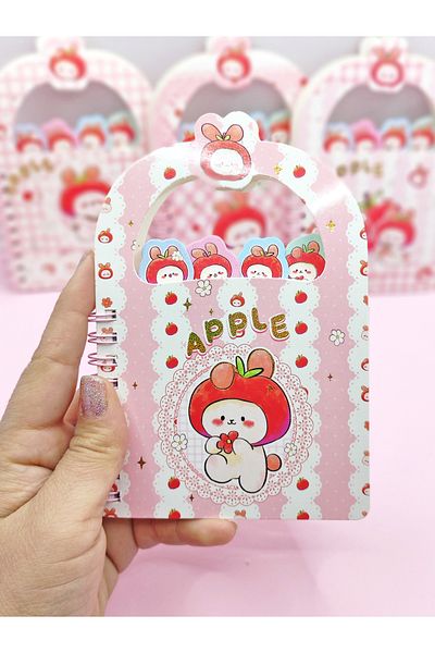 Limmy Blocnotes A6 cu semn de carte Apple Apple Rabbit (10x15 cm) - Iepure cu flori