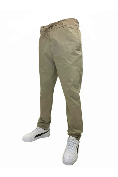 PIQUE Гумові ремінці, регульовані тонкі хакі штани RICO