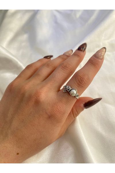 İDE TAKI TASARIMM Natural Stone Aventurine Stone Handmade Adjustable Ring