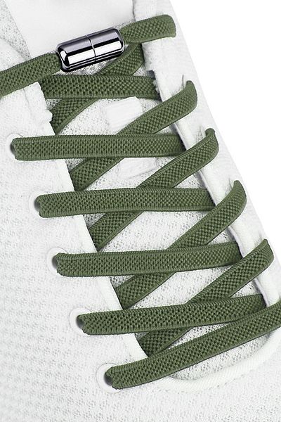 hapshoe Adjustable 1 Pair Khaki Green Screw Capsule End 6 mm Rubber Practical Laces