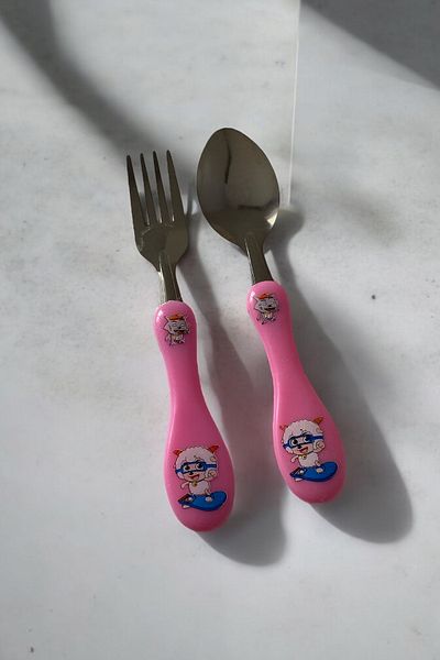 Dore Voir Children's Fork-Spoon Set-Boxed/Pink