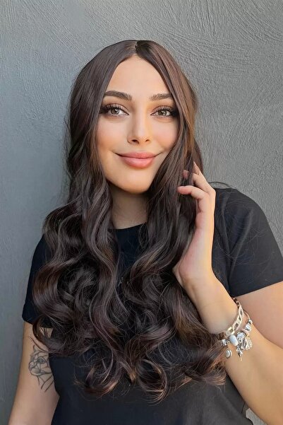 Genel Markalar Misotrend Kahverengi Renk Dalgalı Peruk