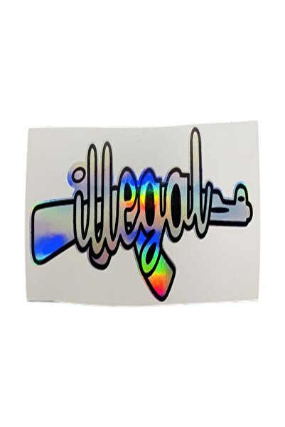 bardakcı bike İllagal Hologram Sticker 13 X 5.5 Cm