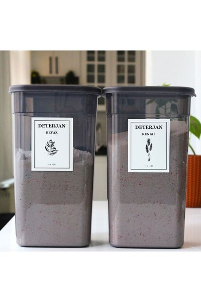 Dem Home 2-Piece Anthracite Detergent Box Storage Container 3200 Ml Colored And White Detergent Box