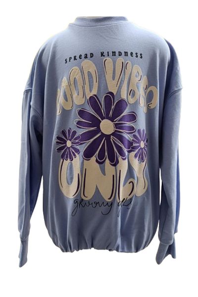 Çikoby Girl's Sweat Shirt Printed Lilac Crop