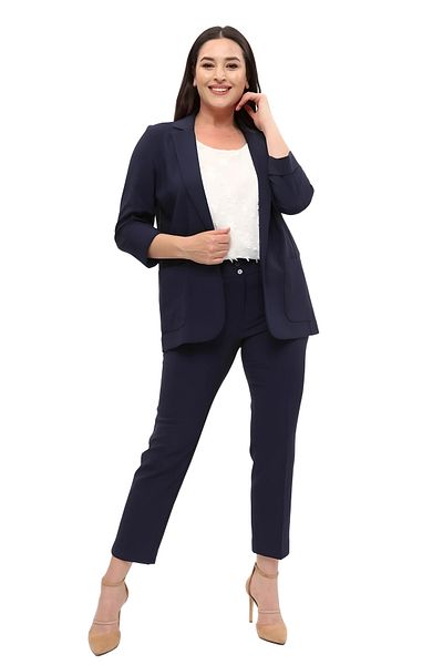 Hanezza Jachetă Blazer de damă| Bleumarin| Dimensiune mare| 7 culori| Compatibil cu costum