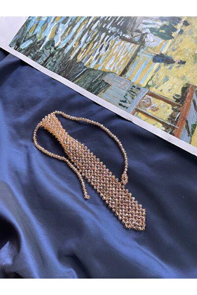 Mery Gold kristal boncuk kravat