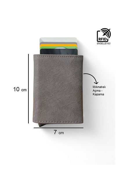 North Polo Club Men's Money Compartment Automatic Mechanism Leather Card Holder Wallet Portfolio