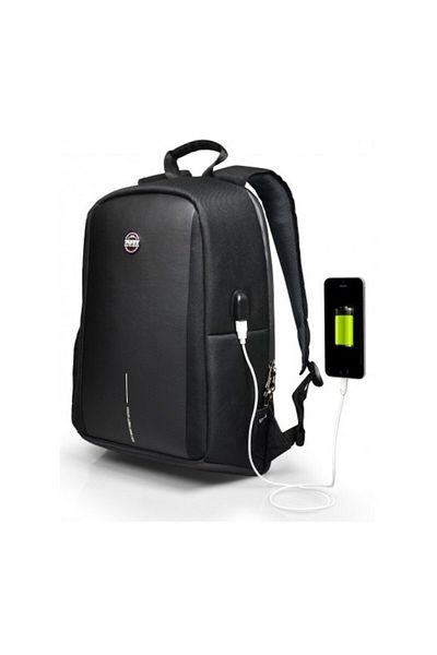 PORT DESIGNS Rucsac laptop AntiFurt Port Designs Chicago EVO BP cu port USB si Husa impermeabila, 13" 16", Negru