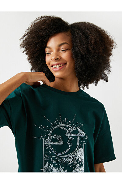 Koton Μπλουζάκι με κοντό μανίκι με λαιμόκοψη