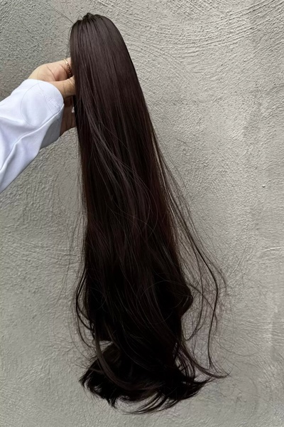 TakıDolabı Kahverengi Mandal Tokalı Dalgalı At Kuyruğu Saç