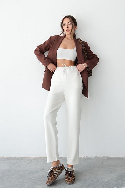 Behind Look Φούτερ με ίσιο πόδι Modal Ecru